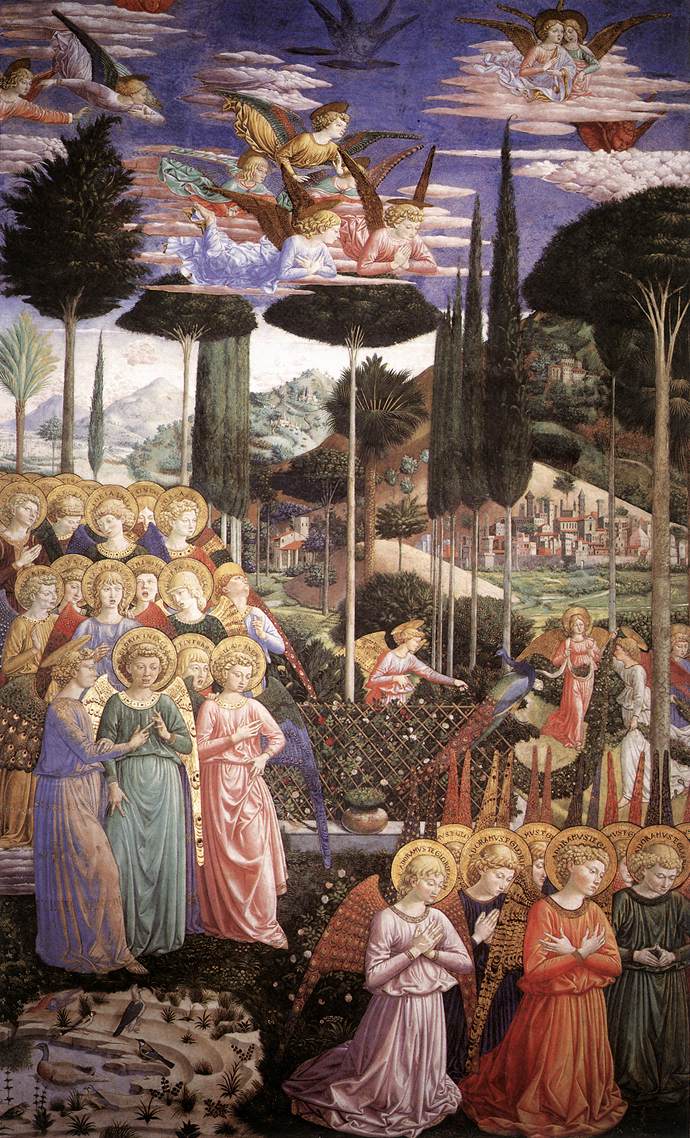 Angels Worshipping Benozzo Gozzoli - left side of the chancel