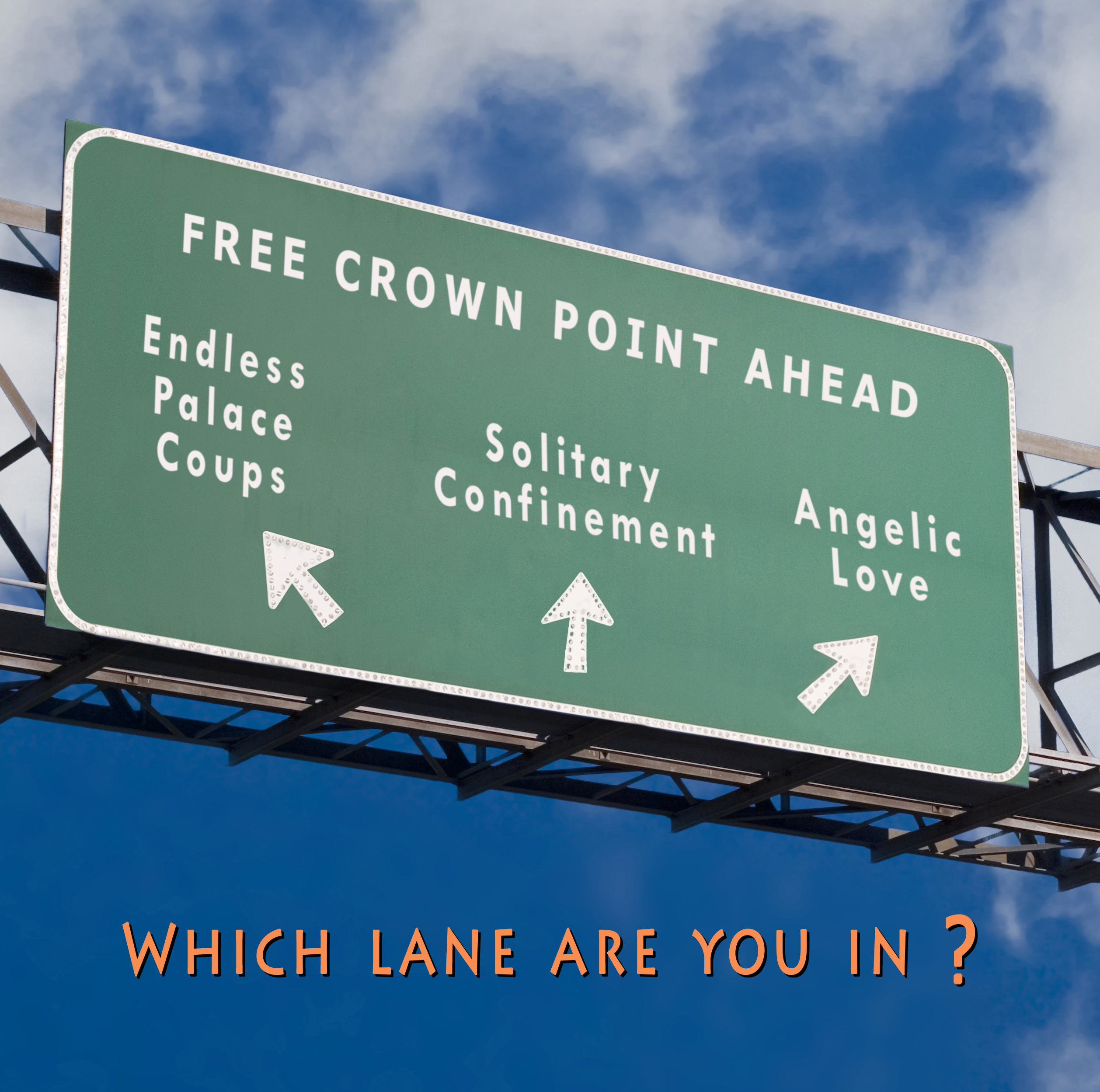 Free Crown Point Ahead Sign Mark Plain